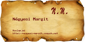 Négyesi Margit névjegykártya